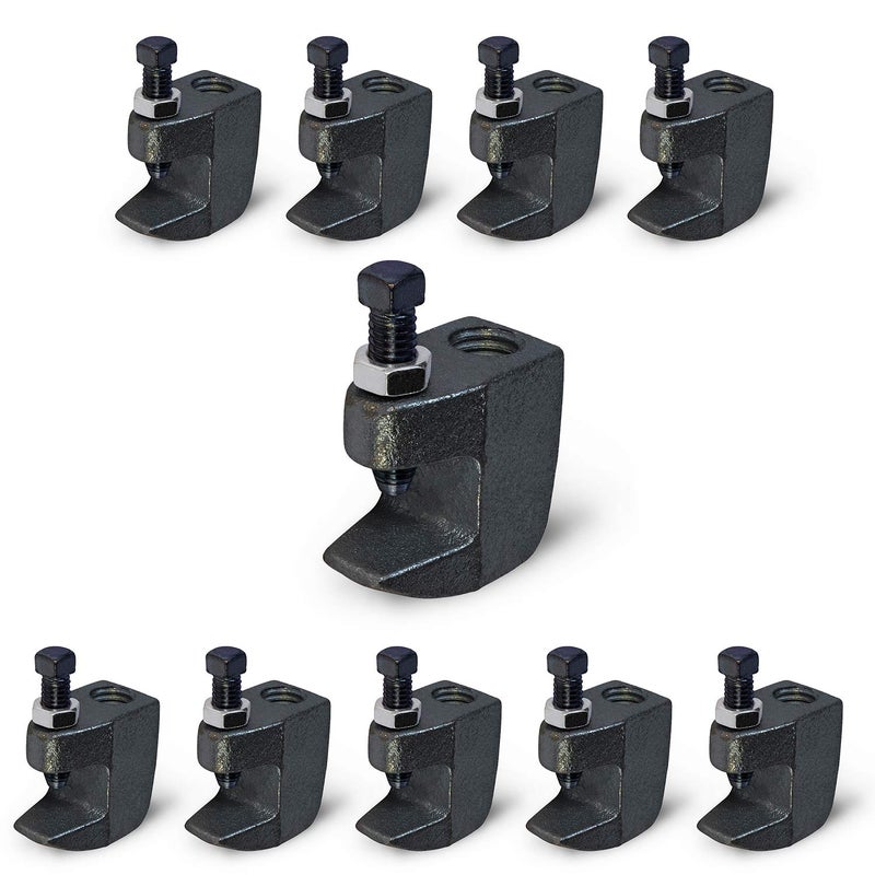 Highcraft DMCT-C38-10 Junior Beam Wall Ceiling Mount Vertical Piping Support-Clamp for Copper, PVC Tubing, 3/8 in, Uncoated Steel (10 Pack), 10 Count - Image 1